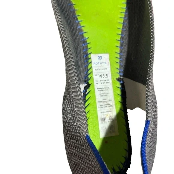 Rothy’s The Flat Slip On Ballet Shoes Gray Textile Size 8.5 Women’s - Picture 12 of 12
